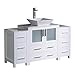 Fresca Torino 54" White Modern Bathroom Cabinets with Top and Vessel Sink