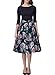 Missmay Women's Vintage Pleated Floral Print Flared Casual Swing Skirts