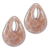 Murano Style Glass Copper Foil Light Amethyst Small Drops For Earrings (2)