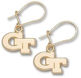 LogoArt Georgia Tech Yellow Jackets Sterling Silver Team Font 3/8 Dangle Earrin