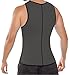 HEROSKY Men's Control Tank Top Sport Corsets Vest Shapewear Ultra Sweat Reversible (L(US Size 6-8), Grey-Black)