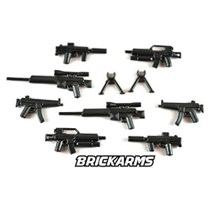 BrickArms Exclusive 2 to 4 Inch Scale Figure Style Modern Combat Weapons Pack Black Color