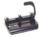 Officemate Heavy Duty Adjustable 2-3 Hole Punch with Lever Handle, 32-Sheet Capacity, Black (90078)