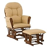 Stork Craft Hoop Glider and Ottoman, Cognac/Khaki