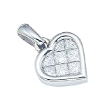 0.80 cttw Invisible Set Heart Shaped Pendant - 18kt Yellow Gold LIFETIME WARRANTY