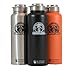 40 oz Insulated Stainless Steel Water Bottle and Beer Growler w/ Steel Lid & Handle - NO PLASTIC - COLD up to 3 DAYS - HOT 24 hrs
