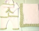 Cpk607bk, Knitted on Hand Knitting Machine Baby Pink Cotton Hand Crochet Finished with Beige Chenille Infant Girls Cardigan Pant Hat Set and Large Blanket Size 32 By 45 Inches Cpk607bk, Knitted on Hand Knitting Machine Baby Pink Cotton Hand Crochet Finished with Beige Chenille Infant Girls Cardigan Pant Hat Set and Large Blanket Size 32 By 45 Inches