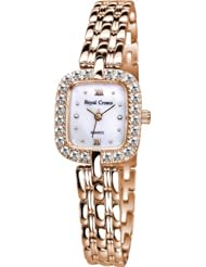 Gemorie Women Fashion Square Shape Cubic Zirconia Watch with Steel Band in Rose Gold Plating (129002-RG)