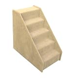 Wide Mini Pet Stairs 5-Step (Beige, 26 in. x 16 in. x 26 in. )