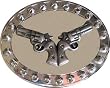 Mens "Shooter Plaque" Circular Gun Metal Belt Buckle Mens "Shooter Plaque" Circular Gun Metal Belt Buckle