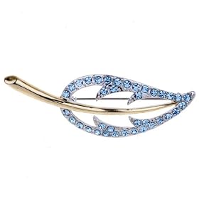 Gold Studded Leaf Brooch