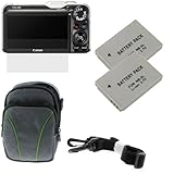 GTMax 2pc LCD Screen Protector + 2x NB-5L Lithium-Ion Battery + Gray Camera ....