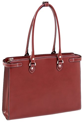 McKleinUSA 94836 WINNETKA Leather Ladies Briefcase with Removable Sleeve - Red