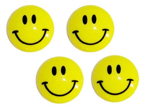Umiwe(TM) Cute Cartoon Smile Face Round Shape Fridge Magnet (Yellow,Set of 4) With Umiwe Accessory