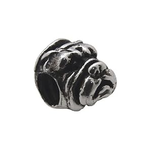 Zable(tm) Sterling Silver Bull-Dog Face Bead / Charm