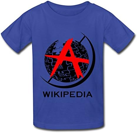 FANNG Kid's Encyclopedia Wikipedia 100% Cotton T-shirt RoyalBlue S