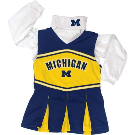 Kids Michigan Wolverines 2piece Cheerleader Poly Jumper with Turtleneck