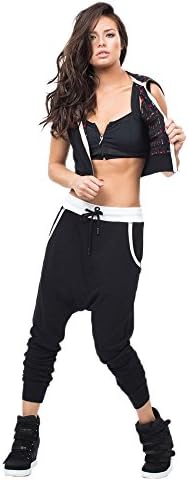 CCR BRAND Drop Crotch Pants XS Black/White