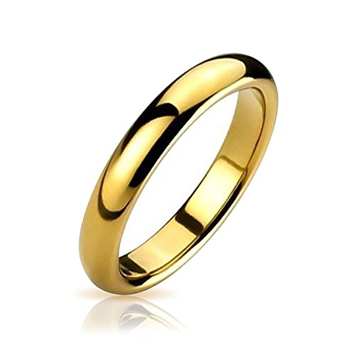 Bling Jewelry Gold Plated Tungsten Wedding Band 4mm