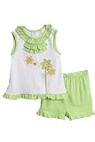 NWT Absorba Toddler Girls 2 pc green gingham shorts set