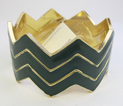 Gold & Green Chevron 3pc Bangle Bracelet Set