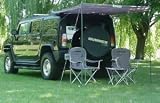 Hummer Outdoor Awning with Table and Two Folding Chairs