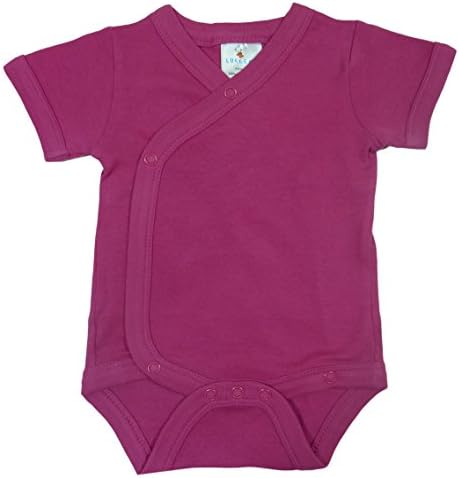Short Sleeve Kimono Bodysuit (3-6 months, Berry)