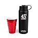 45 Degree Latitude Stainless Steel 24 oz Water Bottle Best for Hot or Cold Drinks Premium Grade Ideal for Sports & Outdoor Use Black