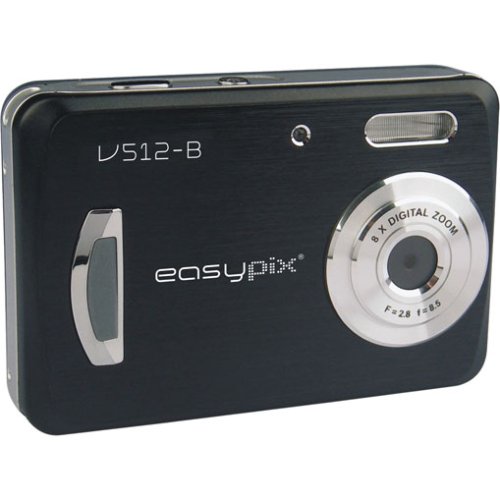 Easypix V512-B Digitalkamera (5 Megapixel, 8-fach digitaler Zoom, 6,1 cm (2,4 Zoll) Display) schwarz