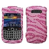 Rhinestones Shield Protector Case for BlackBerry Bold 9700, Hot Pink Zebra  ....