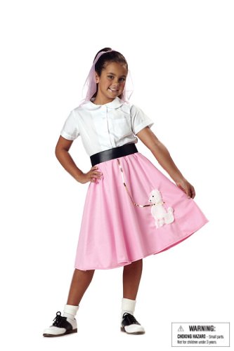 Pink Poodle Skirt Costume: Girl's Size 8-10