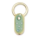 1928 Boutique Gold-tone Green Enamel w/Crystals Key Fob