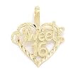 Sweet 16 Heart Charm 14k Gold 16mm