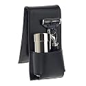 Edwin Jagger leather travel shaving kit - Black