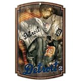 Detroit Tigers Wood Sign W/ Throwback Jersey