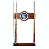 NHL New York Rangers two-piece Wood and Mirror Wall Cue Rack