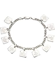 Sterling Silver Ten Commandments Bracelet