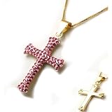EVOKE 9ct Gold Swarovski Cross Pendant on an 18" Chain
