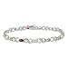 Sterling Silver Genuine Multi-Stone X/O Bracelet w/ Diamond-Accent, 7.25"