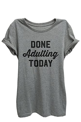 Thread Tank Done Adulting Today Women Relaxed T-Shirt Tee Heather Grey