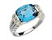 Blue Topaz and Diamond Cable Ring 6.37 Carat (ctw) in Sterling Silver