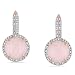 Sterling Silver, Diamond and Pink Opal Earrings, (.2 cttw, GH Color, I2-I3 Clarity),