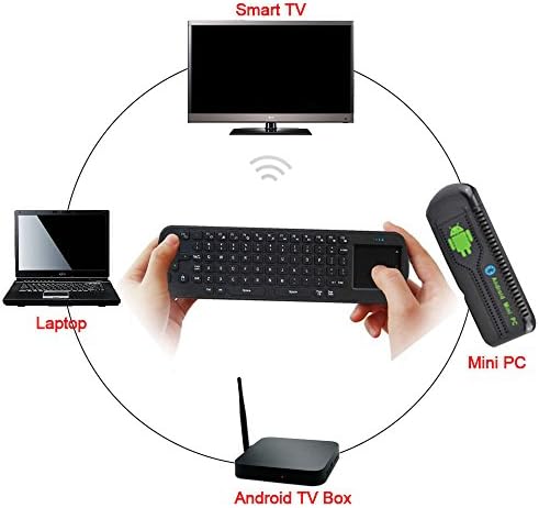Measy RC12 2.4G Mini Fly Air Mouse Wireless QWERTY Keyboard Remote Control 3-in-1 Functions with Touch Pad for PC Set-top-box Android TV Box