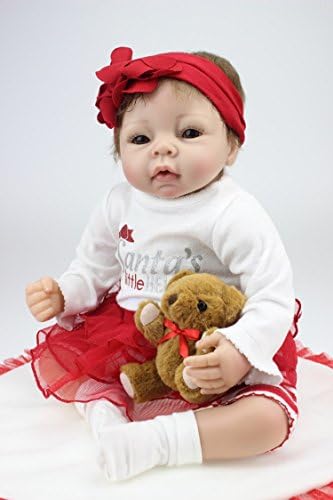 22'' Handmade Realistic baby Lifelike Baby Girl Boy Doll Silicone Vinyl Reborn Newborn Dolls Mohair Wig