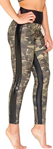 Military Hippie-Eco-Friendly Printed Women's Gym and Yoga Leggings Tights (Medium, Camo)