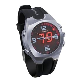 Impulse Ana-Digit Everyday Stylish Watch with Bright LED Display of Strapless Heart Rate Technology (Black Lens)