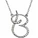 14k White Gold Curvy Initial B Diamond Necklace