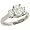 3 stone Oval Diamond Engagement Ring .82cttw (cz ctr)