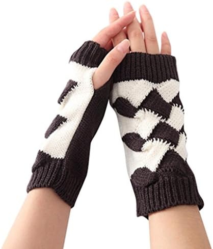 Women's Gloves,EKIMI Winter Warm Knit Dress Gloves (Dark Gray)