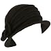 Wool Winter Cloche Bucket Flower Crushable Hat Black